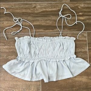 Altar'd State Cream Ruffled Tie Front Camisole